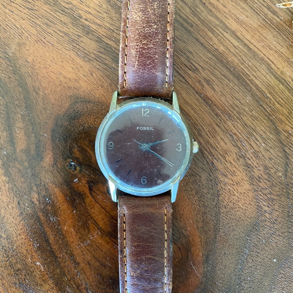 Fossil Jacqueline Three-Hand Watch (Brown Leather)
